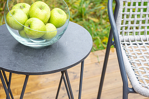 Кофейный комплект Тунис, цвет темно-серый, садовая мебель