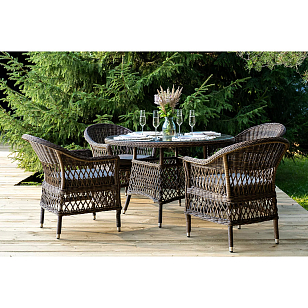 Обеденная группа 4SIS Дольче, цвет коричневый, садовая мебель