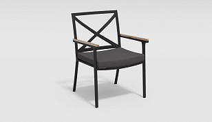 Обеденная зона Gardenini Calma Carbon 220 Антрацит со стульями Calma , садовая мебель