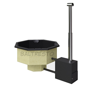 Купель с печкой террасная Baltresto Octa Terras 2 х 2 м черная, уличное оборудование