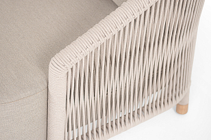 Кресло 4SIS Верона, каркас белый муар, роуп бежевый, ткань бежевая, садовая мебель