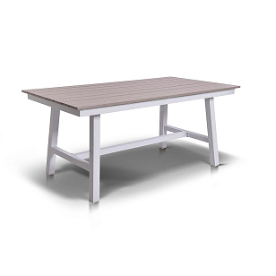 Обеденный стол 4SIS Сан Ремо, каркас белый, столешница бежевая