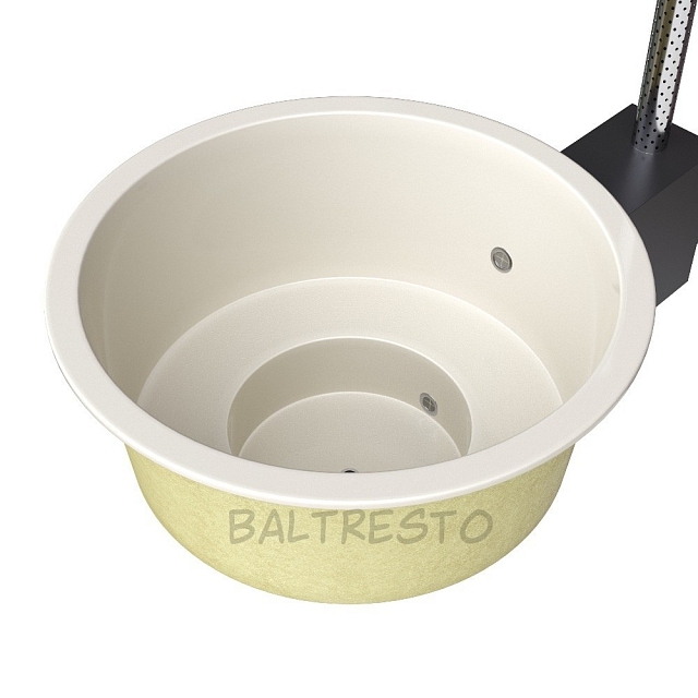 Купель с печкой террасная Baltresto Round Terras Ø1.8 м белая 
