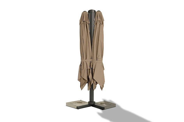 Зонт 4SIS Фабриано 3 х 3 м, двухкупольный, тент бежевый 