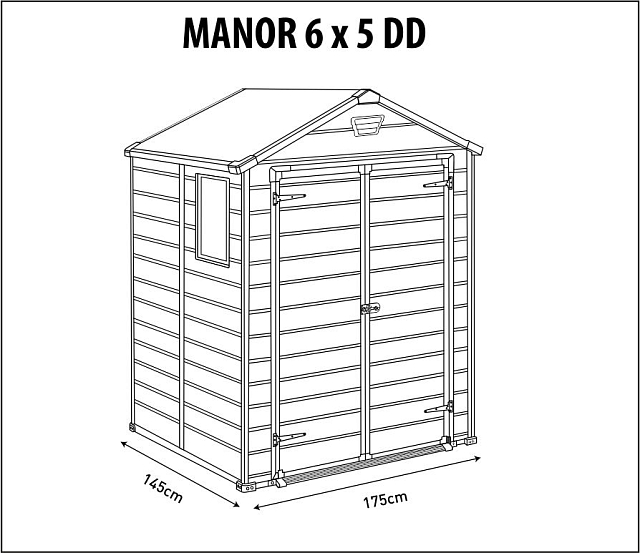 Пластиковый сарай Keter Manor 6x5 DD (два окна) 