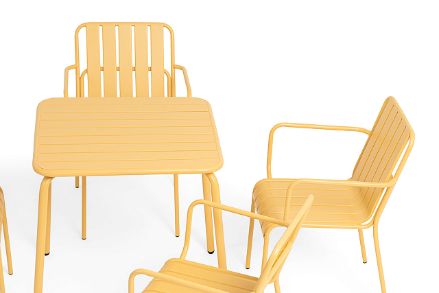 Обеденная группа на 4 персоны 4SIS Гелиос, цвет желтый 