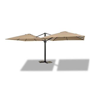 Зонт 4SIS Фабриано 3 х 3 м, двухкупольный, тент бежевый, садовая мебель