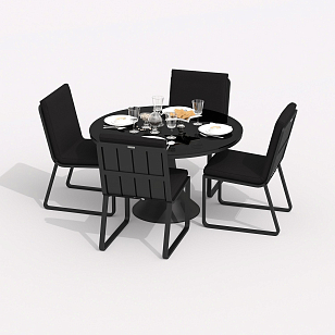 Обеденная группа Ideal Patio Diva Gira Цвет: карбон, чёрный, садовая мебель