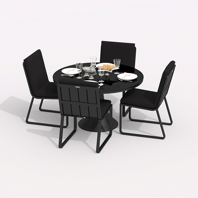 Обеденная группа Ideal Patio Diva Gira Цвет: карбон, чёрный 
