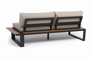 Модуль левый 4SIS Тулон, цвет "дуб", каркас черный муар, ткань бежевая, садовая мебель