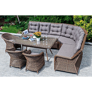 Обеденная группа 4SIS Базелла, цвет коричневый, садовая мебель