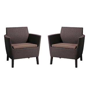 Кресло Keter Salemo Duo коричневый для дачи Кресло Keter Salemo Duo коричневый, садовая мебель