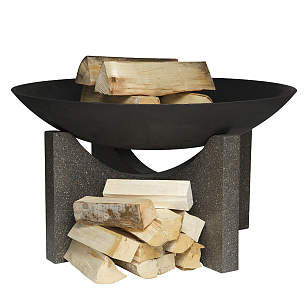 Чаша для костра из чугуна на высоком основании Concretika Iron S100, уличное оборудование