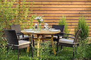 Обеденная группа Joygarden Modena 120 см на 4 персоны со стульями, садовая мебель