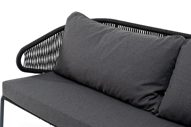 Диван 4SIS Милан 3-местный из роупа Цвет: тёмно-серый 