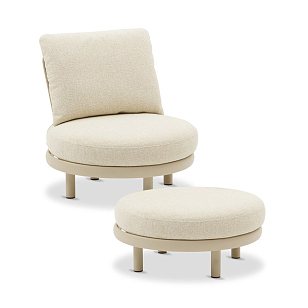 Комплект (пуф и столик) Brafritid Gotland бежевый, алюминий, садовая мебель