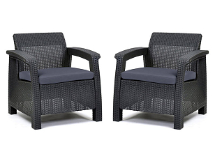 Комплект Keter Corfu Duo графит, садовая мебель