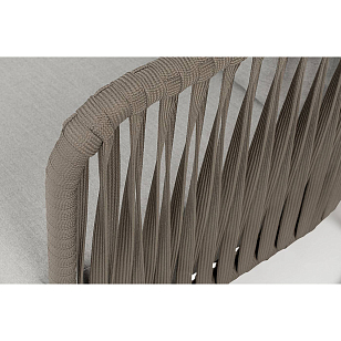 Кресло 4SIS Багамы, каркас бежево-серый муар, роуп серо-коричневый, ткань светло-серая, садовая мебель