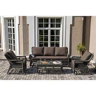 Лаунж зона 4SIS Гранд Латте, цвет графит для дачи Лаунж зона 4SIS Гранд Латте, цвет графит, садовая мебель