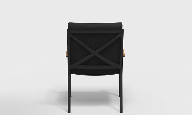 Обеденная зона Gardenini Bella 180 Карбон / Черный со стульями Calma S 