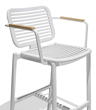 Кресло барное с подушкой Tagliamento Armona Цвет: белый, терракотовый, садовая мебель