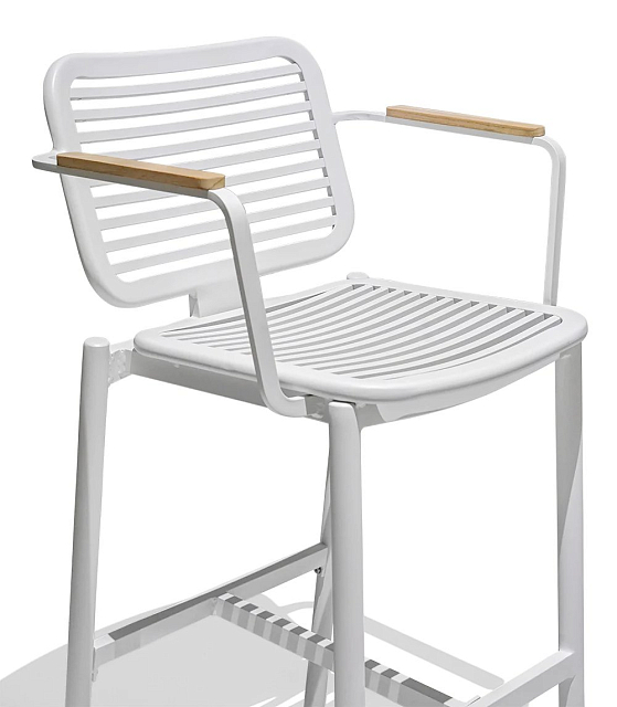 Кресло барное с подушкой Tagliamento Armona Цвет: белый, терракотовый 