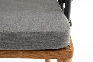 Стул 4SIS Диего из роупа, основание дуб, каркас темно-серый, роуп темно-серый, ткань темно-серая, садовая мебель