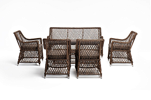 Лаунж-зона 4SIS Асти на 6 персон, цвет коричневый, садовая мебель