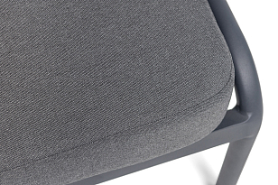 Кресло из роупа 4SIS Ронда, каркас темно-серый (RAL7024) муар, роуп серый 40 мм tex, ткань темно-серая 027, садовая мебель
