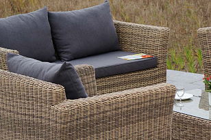 Лаунж зона 4SIS Капучино Дабл, цвет соломенный, садовая мебель