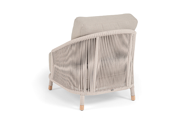 Кресло 4SIS Верона, каркас белый муар, роуп бежевый, ткань бежевая 