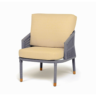 Кресло 4SIS Верона, каркас светло-серый муар, роуп светло-серый, ткань Mossle бежевая, садовая мебель