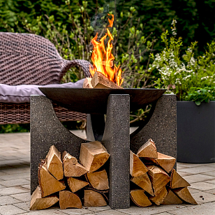 Чаша для костра из чугуна на высоком основании Concretika Iron S60, уличное оборудование