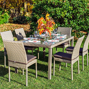 Обеденная группа Joygarden Rome светло-коричневый, садовая мебель