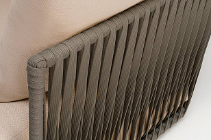 Кресло 4SIS Форли, светло-серый муар, роуп серо-коричневый, ткань Mossle бежевая, садовая мебель