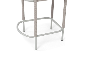 Стул барный 4SIS Марсель, каркас светло-серый, роуп бежевый, ткань Mossle бежевая, садовая мебель