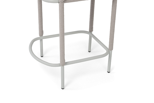 Стул барный 4SIS Марсель, каркас светло-серый, роуп бежевый, ткань Mossle бежевая 