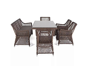 Обеденная группа 4SIS Катания на 6 персон, цвет коричневый, садовая мебель