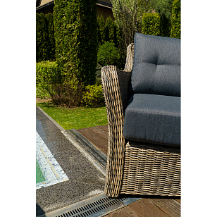 Диван двухместный Lite Venezia Цвет: коричневый, садовая мебель