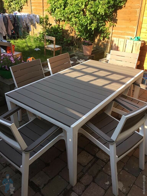 Обеденная группа Keter Harmony бежевый/белый 