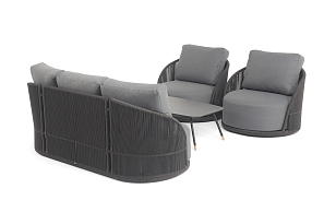 Лаунж зона 4SIS Монтелла 5-местная, цвет темно-серый, садовая мебель