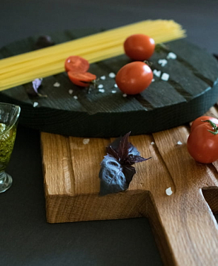 Набор разделочных досок Fuga "Поле" вытянутая + круглая Цвет: светлый + тёмный, товары для загородного дома