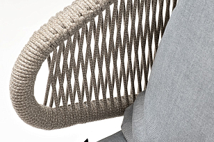 Кресло 4SIS Милан, каркас светло-серый муар, роуп серый меланж, ткань светло-серая для дачи Кресло 4SIS Милан, каркас светло-серый муар, роуп серый меланж, ткань светло-серая, садовая мебель