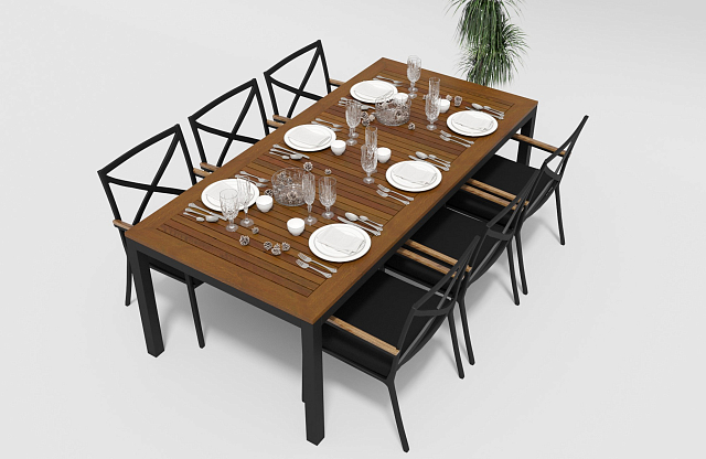 Обеденная зона Gardenini Bella Carbon Calma 220 Цвет: Черный 