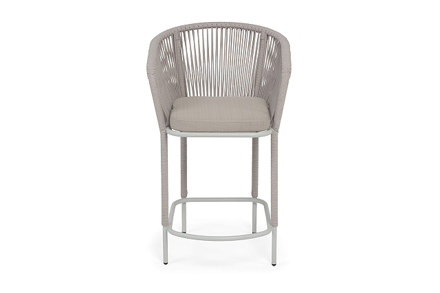 Стул барный 4SIS Марсель, каркас светло-серый, роуп бежевый, ткань Mossle бежевая 