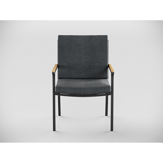 Обеденная зона Gardenini Premium Bella 180 Карбон / Темно-серый со стульями Calma S 