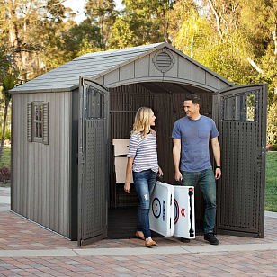 Пластиковый сарай Lifetime WoodLook 8 Х 10, уличное оборудование