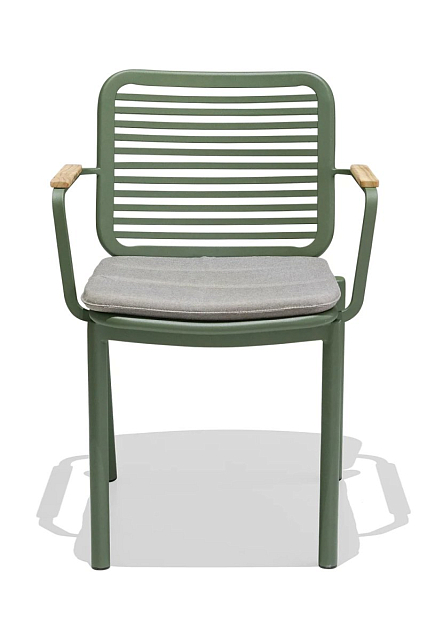 Кресло с подушкой Tagliamento Armona Цвет: зеленый, светло-серый 