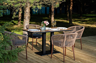 Обеденная группа 4SIS Каффе Дабл, цвет "дуб", садовая мебель