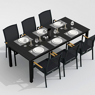 Обеденная группа Ideal Patio Dolla Sola 220 Цвет: карбон, серый, садовая мебель